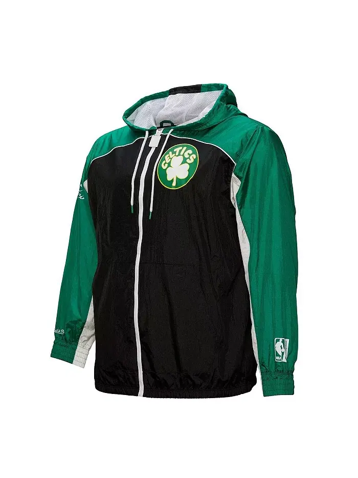 Мужская черная ветровка Boston Celtics Hardwood Classics Big Shot Premium на молнии Mitchell & Ness — изображение 5 из 5