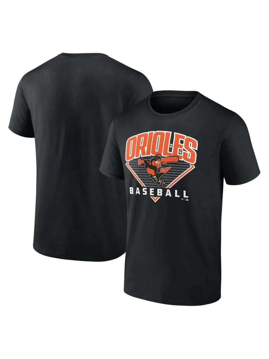 Футболка с принтом Baltimore Orioles Baseball Fanatics Mto Label — черный