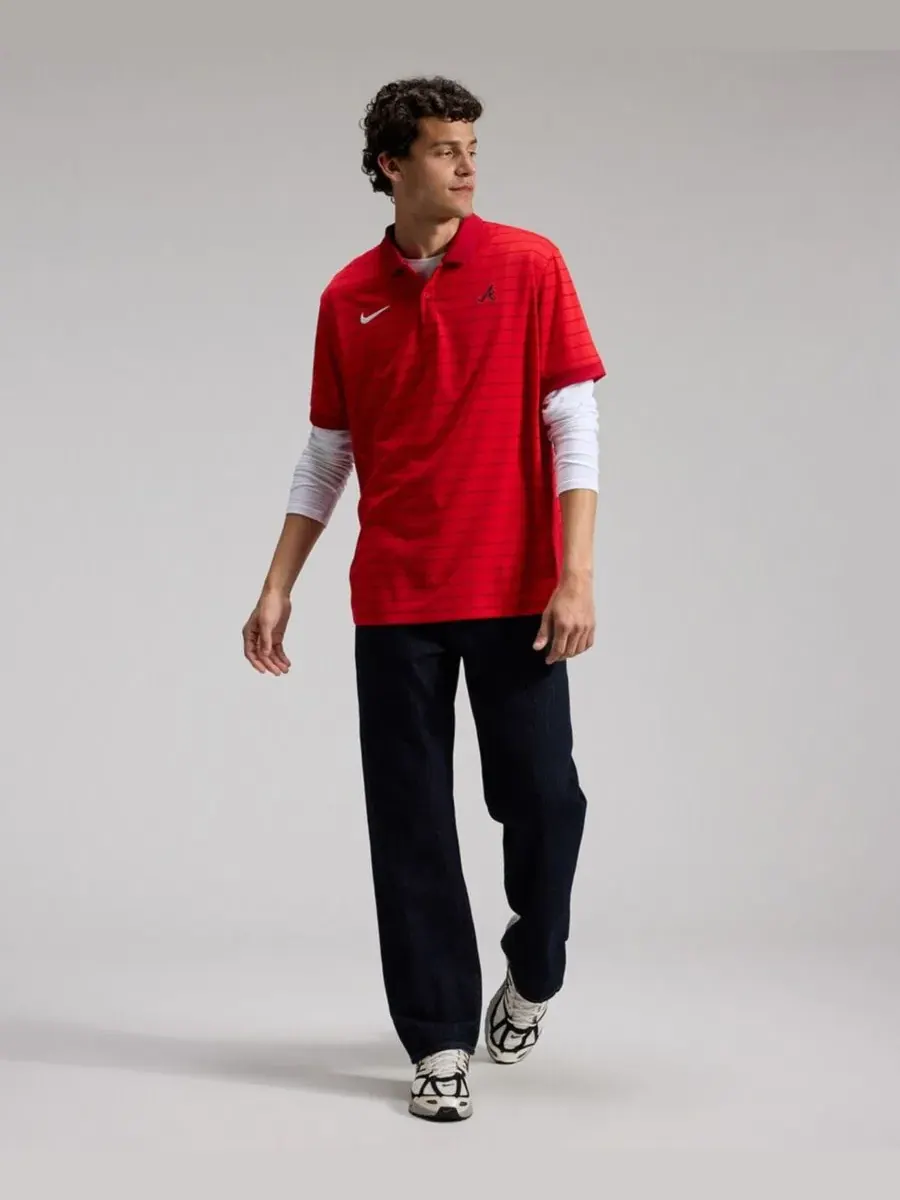 Поло Dri-FIT с принтом Authentic Collection Atlanta Braves Nike — изображение 3 из 4, красный