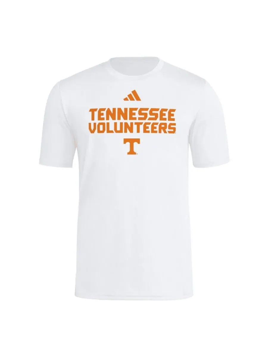 Футболка с коротким рукавом Wordmark Poly Tennessee Volunteers adidas — изображение 2 из 3, белый