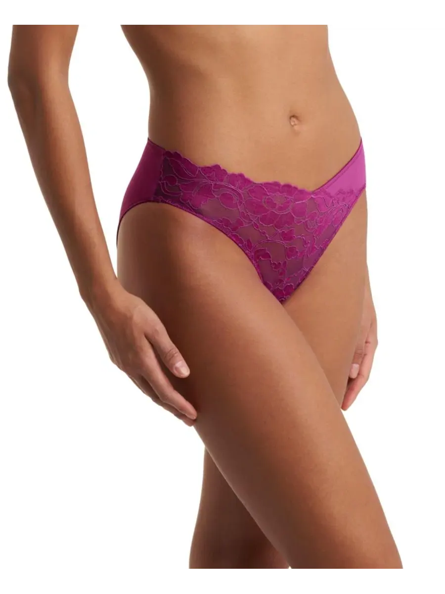 Трусы-бикини Peony Lace Floral-Print Medium-Rise Natori, Mad Magenta — изображение 2 из 4