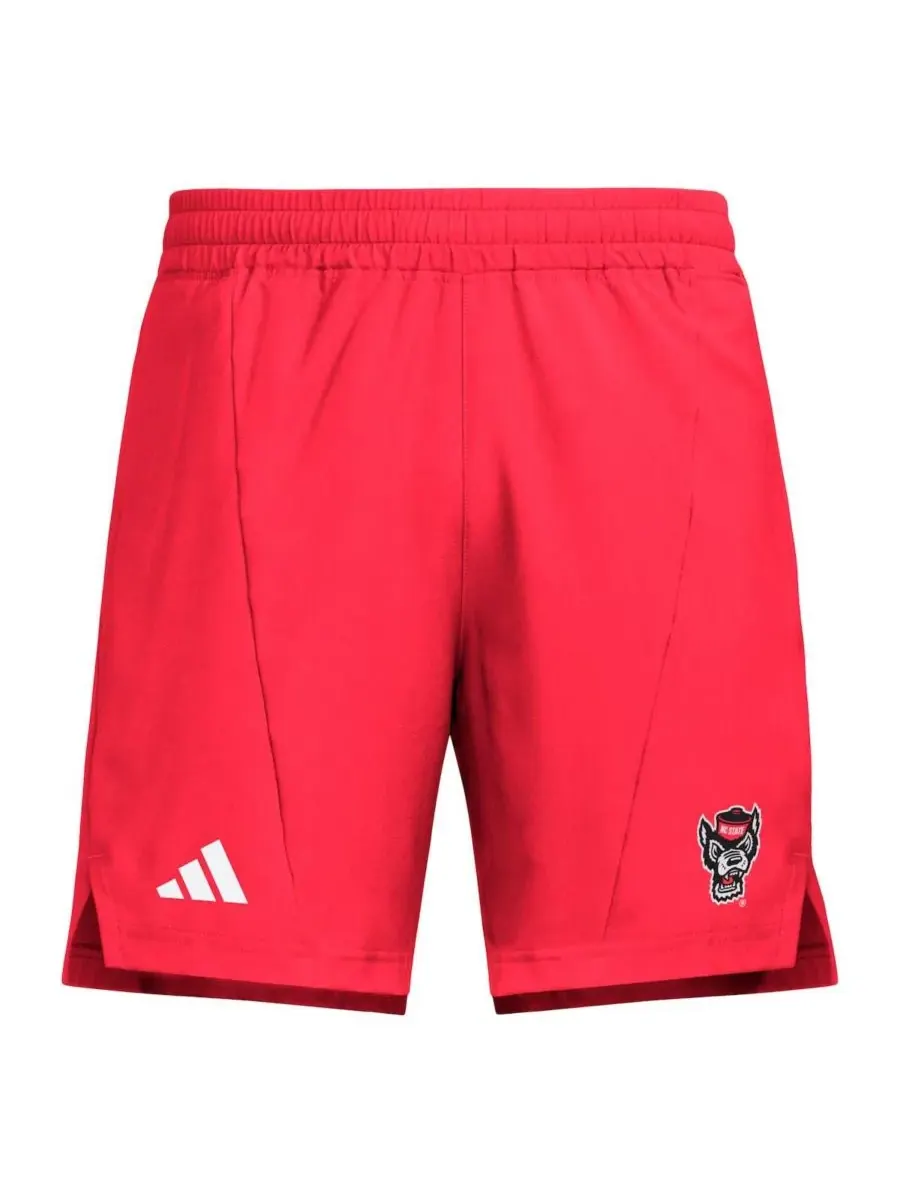 Adidas Мужские красные тренировочные шорты NC State Wolfpack Program из тканого материала — изображение 2 из 3, красный
