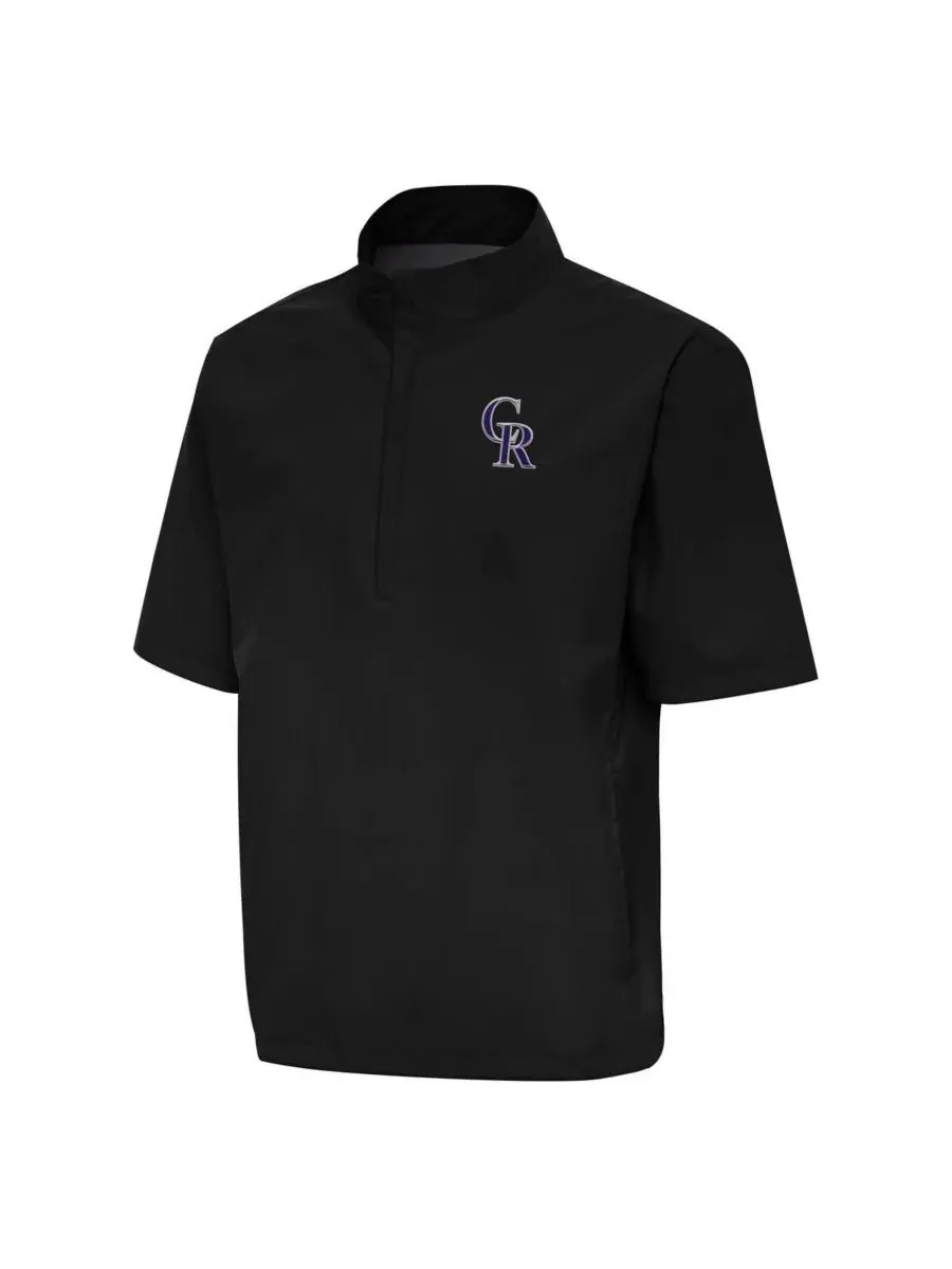 Antigua Мужская черная ветровка Colorado Rockies Brisk с застежкой-молнией до четверти