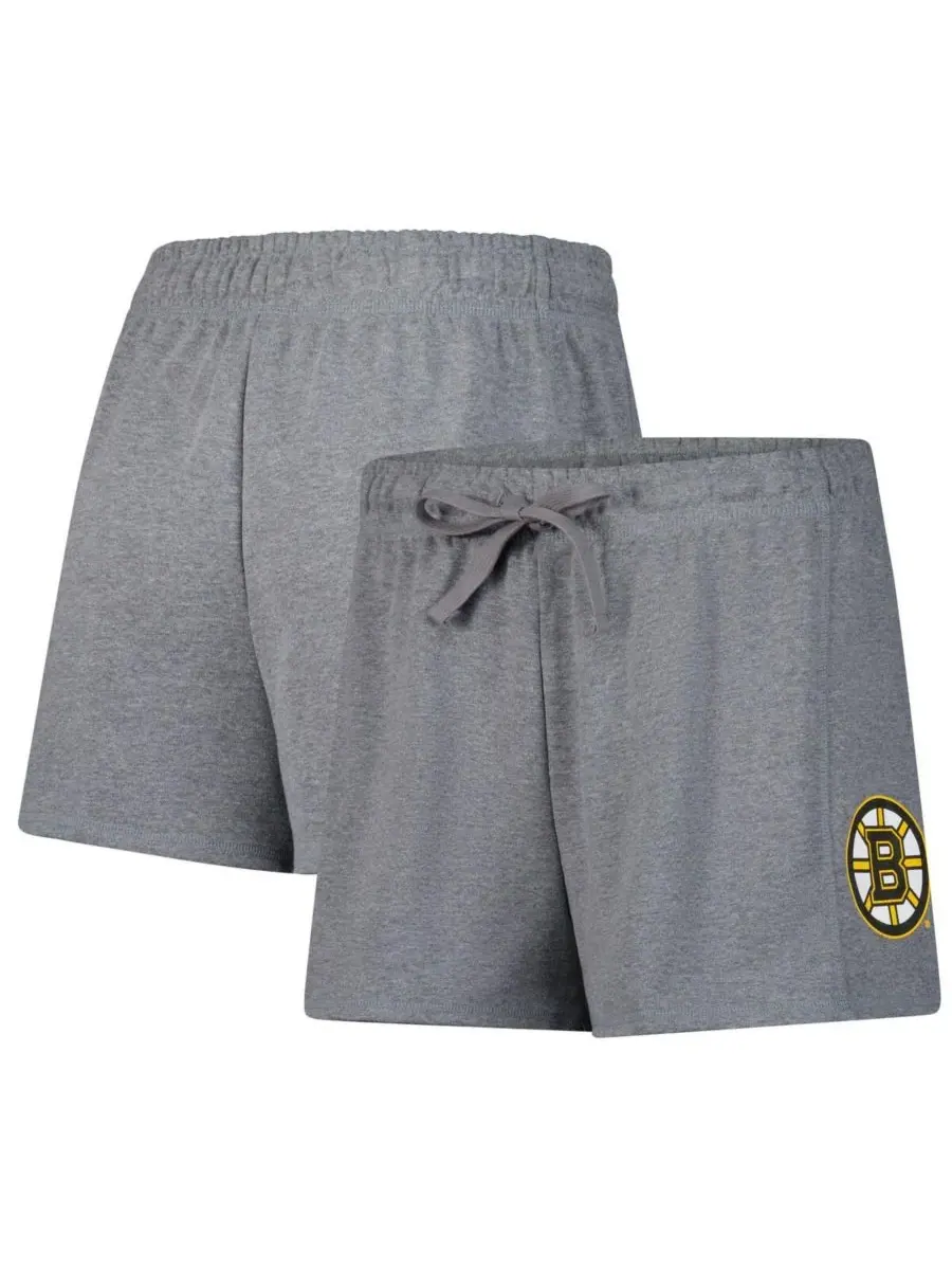 Fanatics Женские шорты серого цвета с логотипом команды Boston Bruins