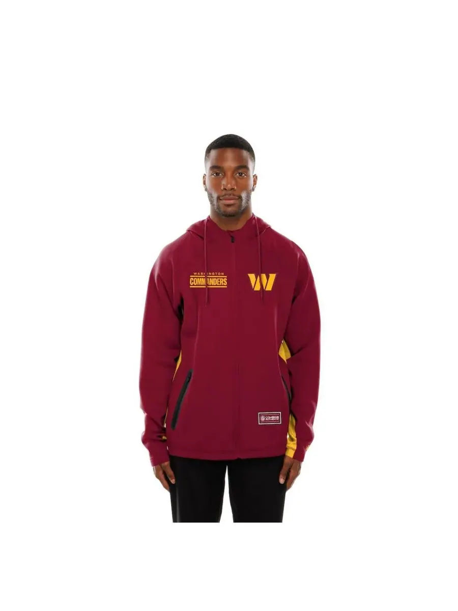 New Era Мужская бордовая толстовка на молнии Washington Commanders Combine Authentic Raglan Scuba — изображение 3 из 5