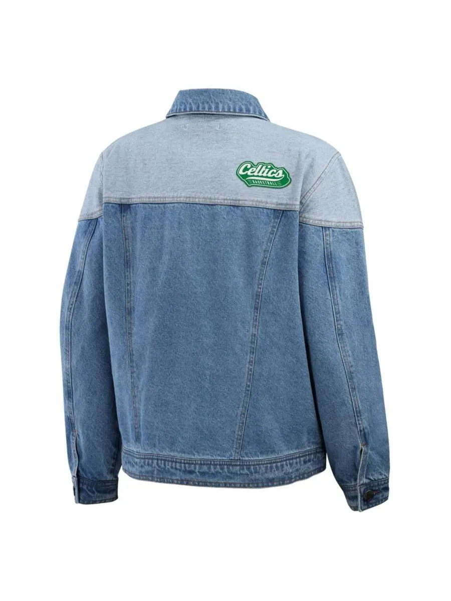 WEAR by Erin Andrews Женская синяя джинсовая куртка Boston Celtics на пуговицах — изображение 3 из 5, синий