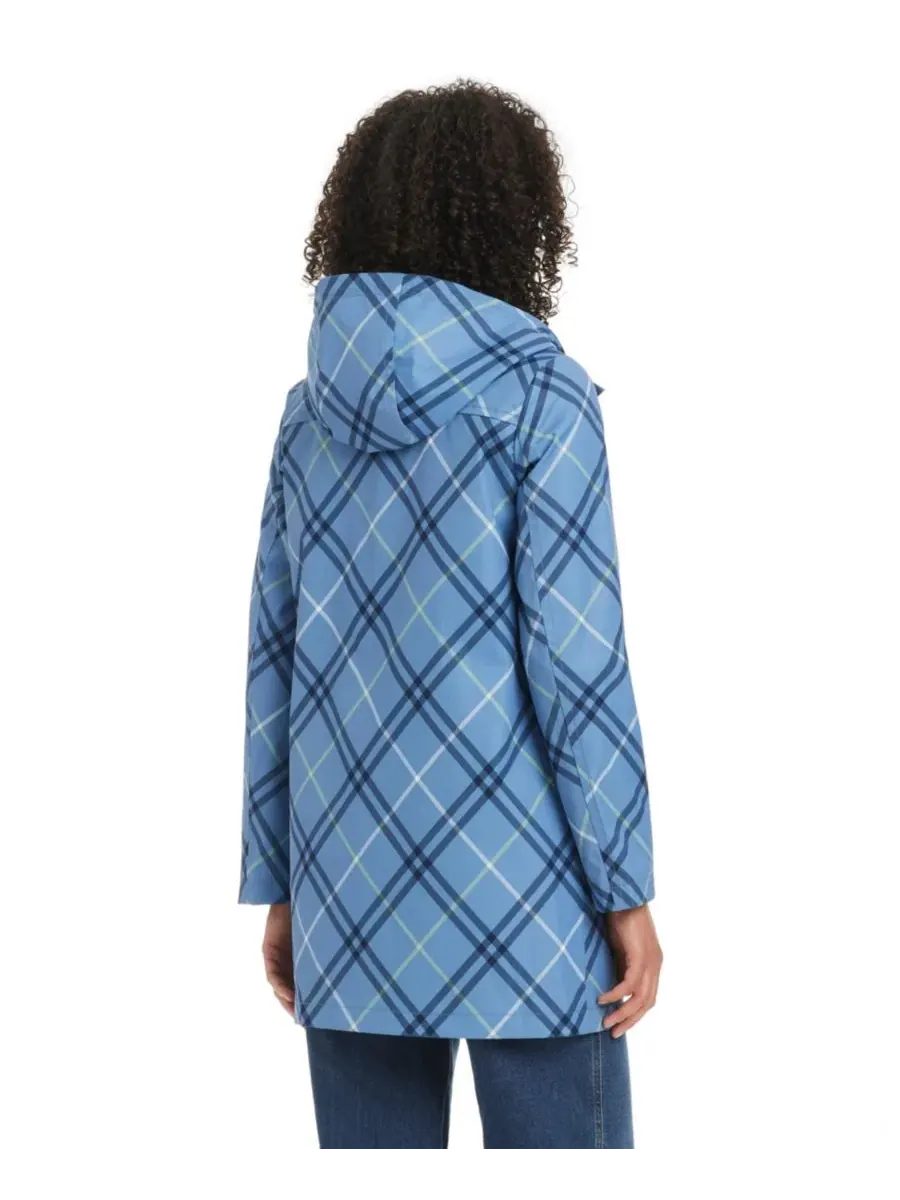 Женское водоотталкивающее пальто А-силуэта с капюшоном Kate spade new york, Timeless Bias Plaid — изображение 2 из 7