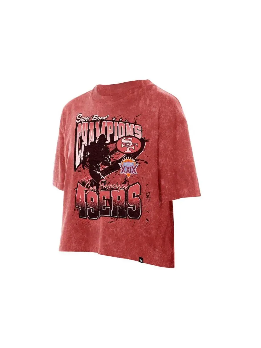 Женская укороченная футболка Scarlet San Francisco 49ers Sport Classics Mineral Wash с принтом — изображение 5 из 5, алый