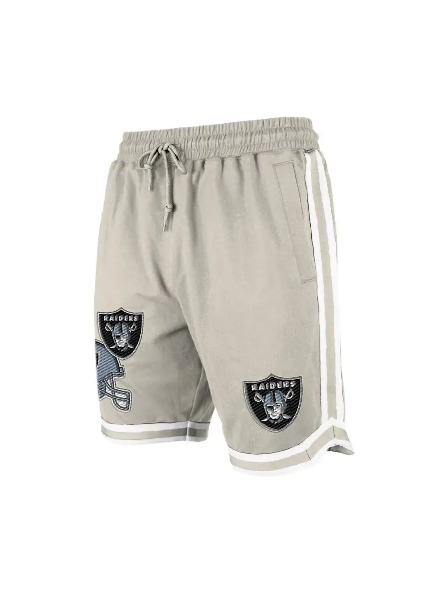 New Era Мужские светло-бежевые шорты Las Vegas Raiders Stone Multi Patch — изображение 5 из 5, светлый бежевый