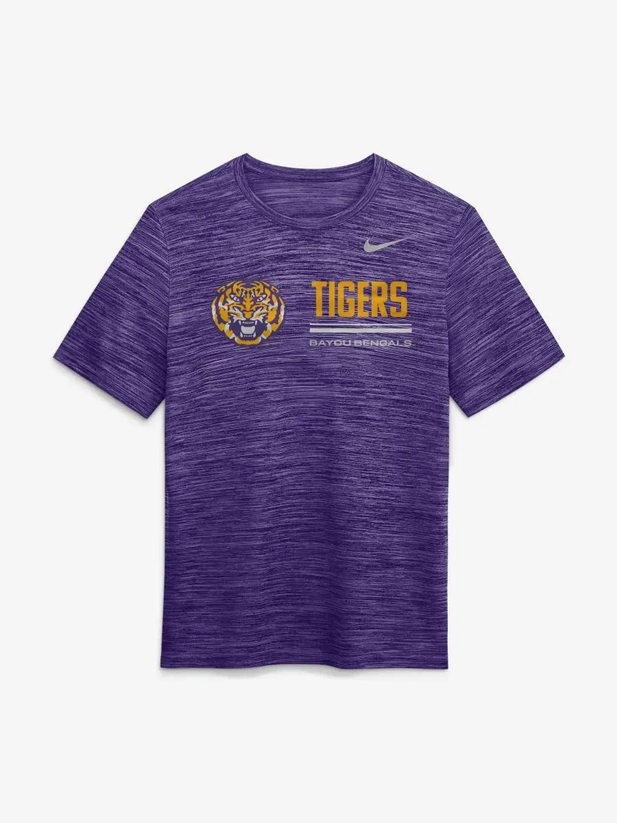 Футболка Nike LSU Tigers Sideline Velocity Dri-FIT — изображение 2 из 4, фиолетовый