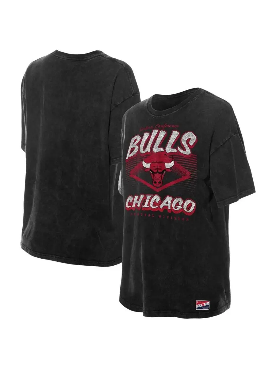 Футболка оверсайз с принтом Chicago Bulls Throwback Mineral Wash New Era