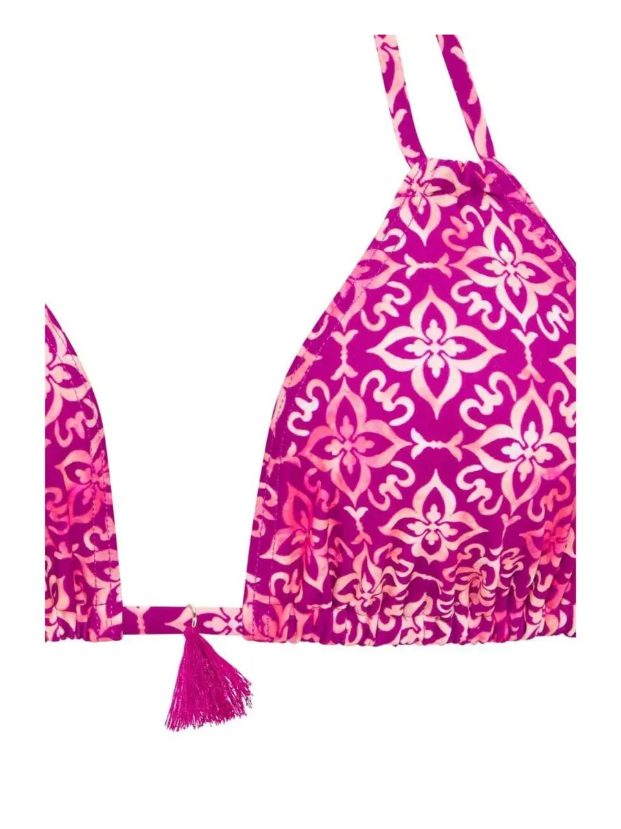 Женский бикини-комплект с кисточками, модель Tassel Detail Triangle LASCANA, Berry Printed — изображение 7 из 7