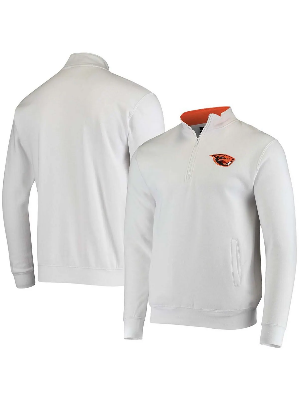 Мужская белая куртка oregon state beavers tortugas logo с молнией на четверть Colosseum