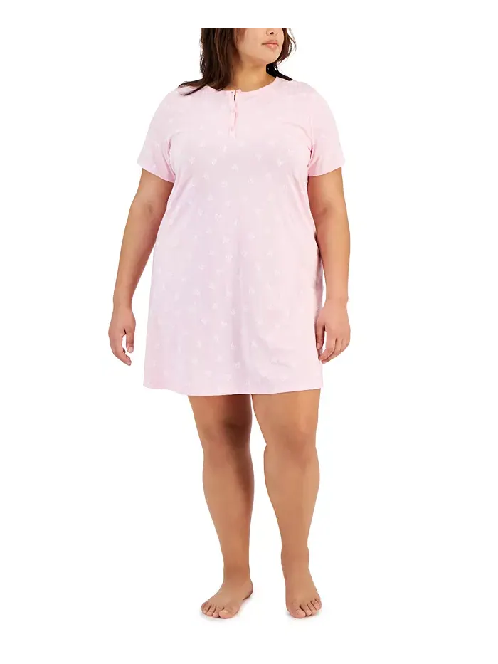 Свободная ночная сорочка из хлопка с цветочным принтом Ditsy, Plus Size Charter Club