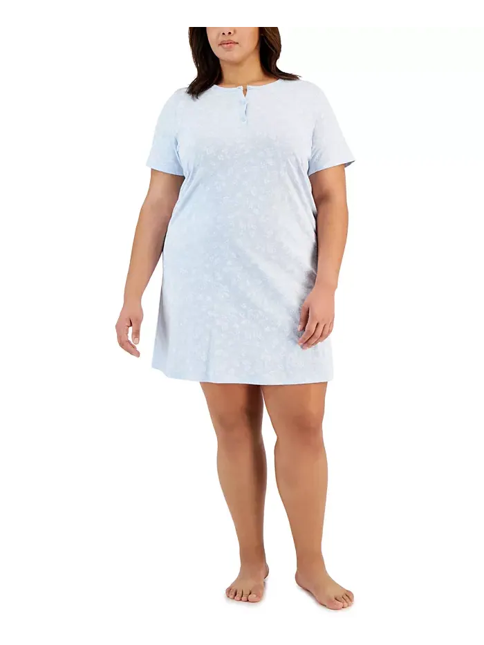 Свободная ночная сорочка из хлопка с цветочным принтом Ditsy, Plus Size Charter Club