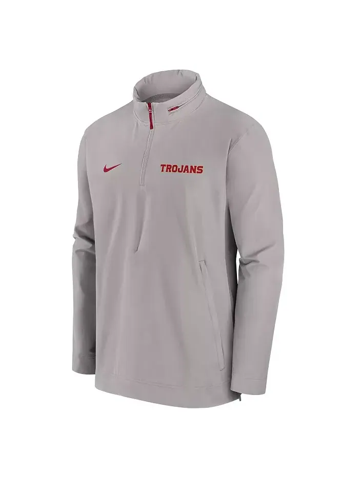 Мужская куртка с молнией на четверть USC Trojans Pewter для тренеров с боковой линии Nike — изображение 4 из 4
