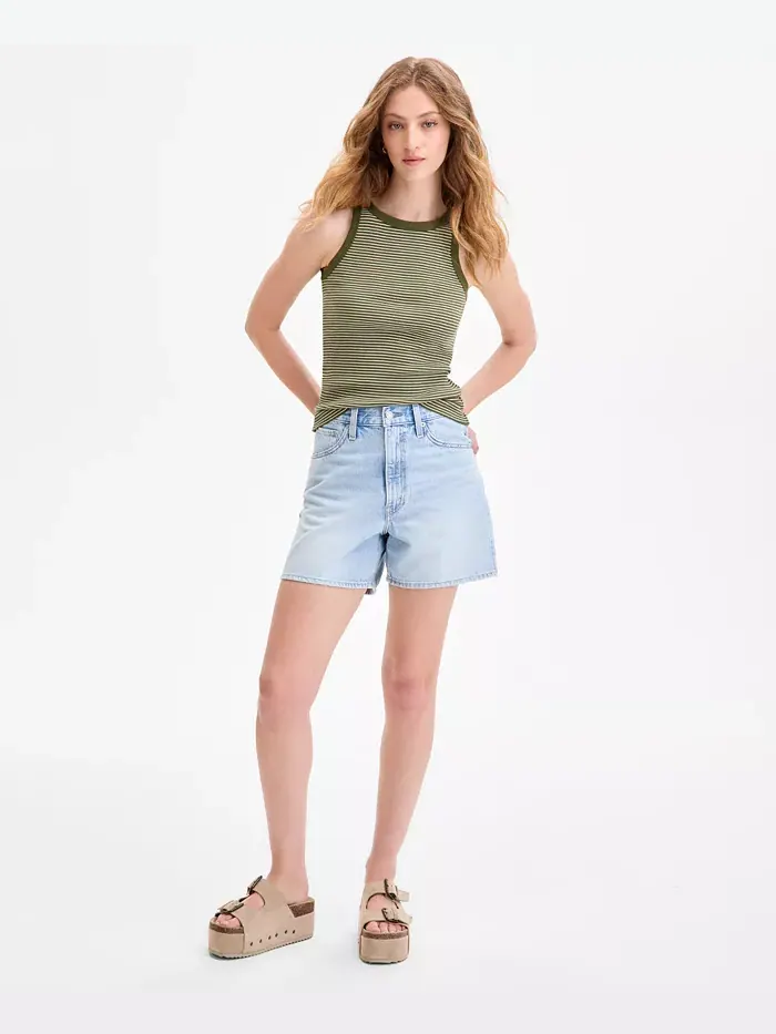 Женские джинсовые шорты с завышенной талией из хлопка Levi's