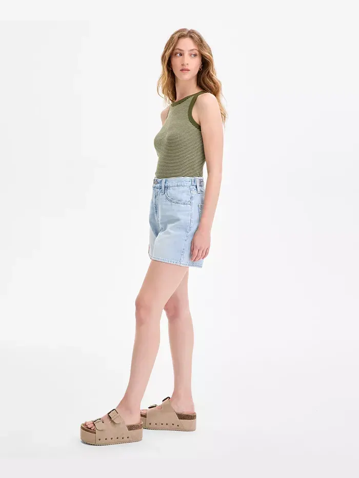 Женские джинсовые шорты с завышенной талией из хлопка Levi's — изображение 2 из 4