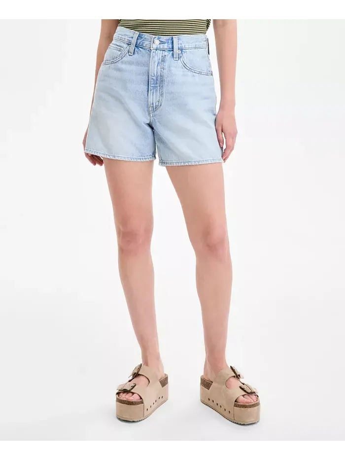Женские джинсовые шорты с завышенной талией из хлопка Levi's — изображение 3 из 4
