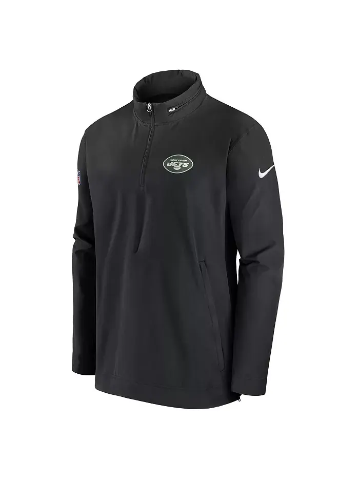 Мужская черная полузастегивающаяся куртка New York Jets Sideline Coach Nike — изображение 2 из 3