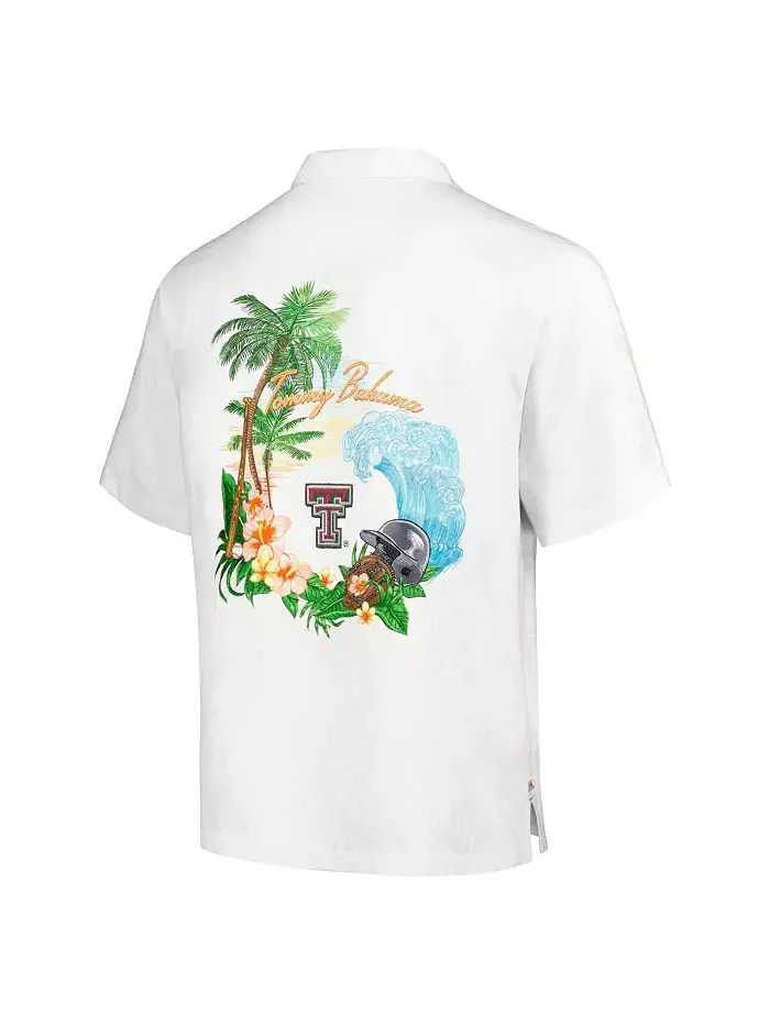 Мужская белая рубашка на пуговицах Texas Tech Red Raiders Castaway Game Camp Tommy Bahama — изображение 4 из 4