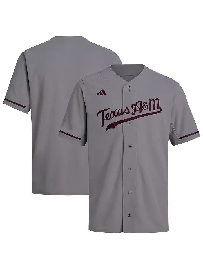 Мужская серая бейсбольная джерси Texas A&M Aggies Replica adidas