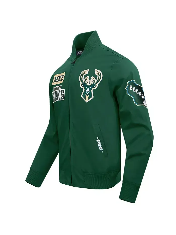 Мужская зеленая куртка Milwaukee Bucks Area Code на молнии Pro Standard — изображение 3 из 5