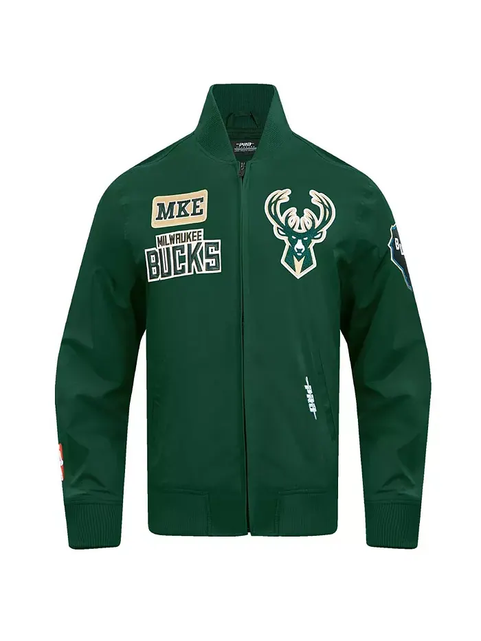 Мужская зеленая куртка Milwaukee Bucks Area Code на молнии Pro Standard — изображение 5 из 5
