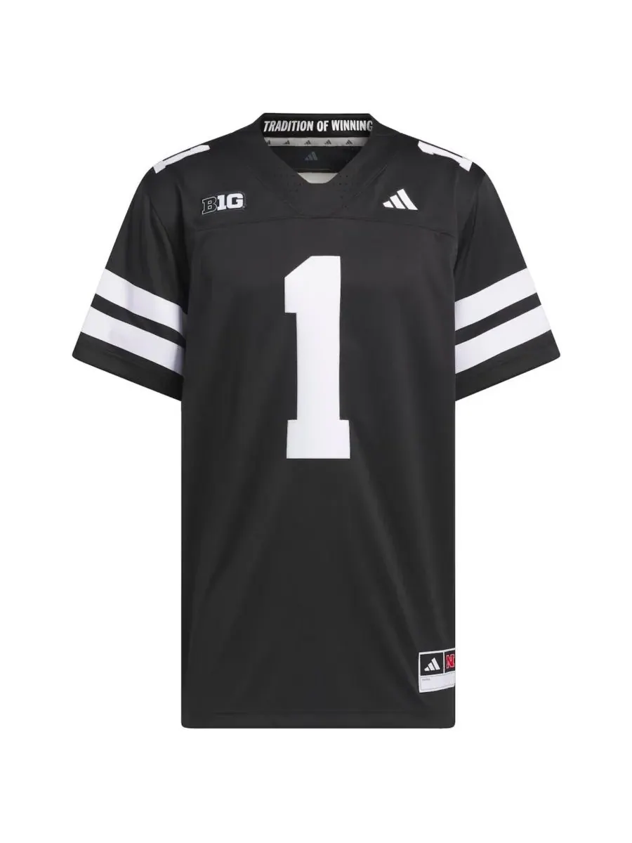 Adidas Мужская черная альтернативная футболка Nebraska Huskers Premier
