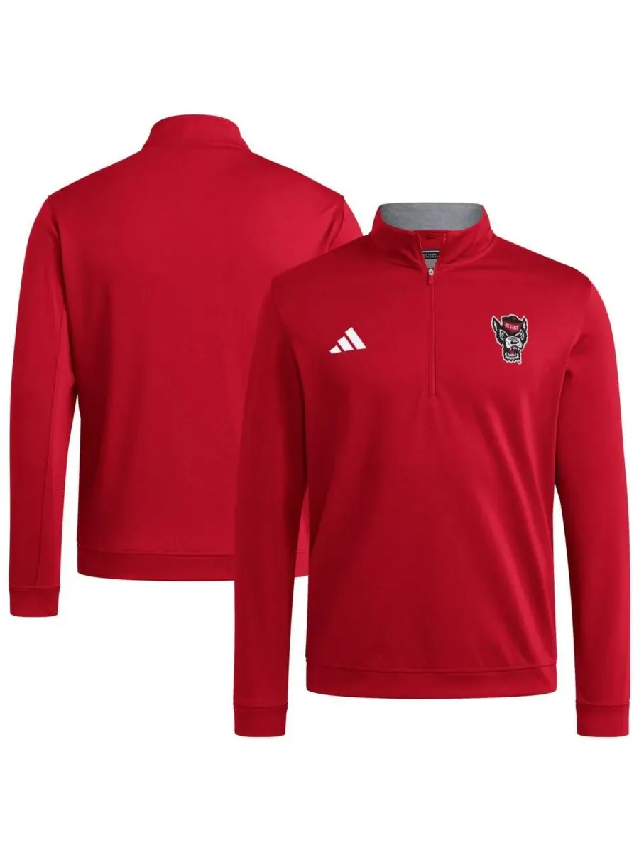 Adidas Мужская красная толстовка-пуловер NC State Wolfpack Elevated Tri-Blend с застежкой-молнией