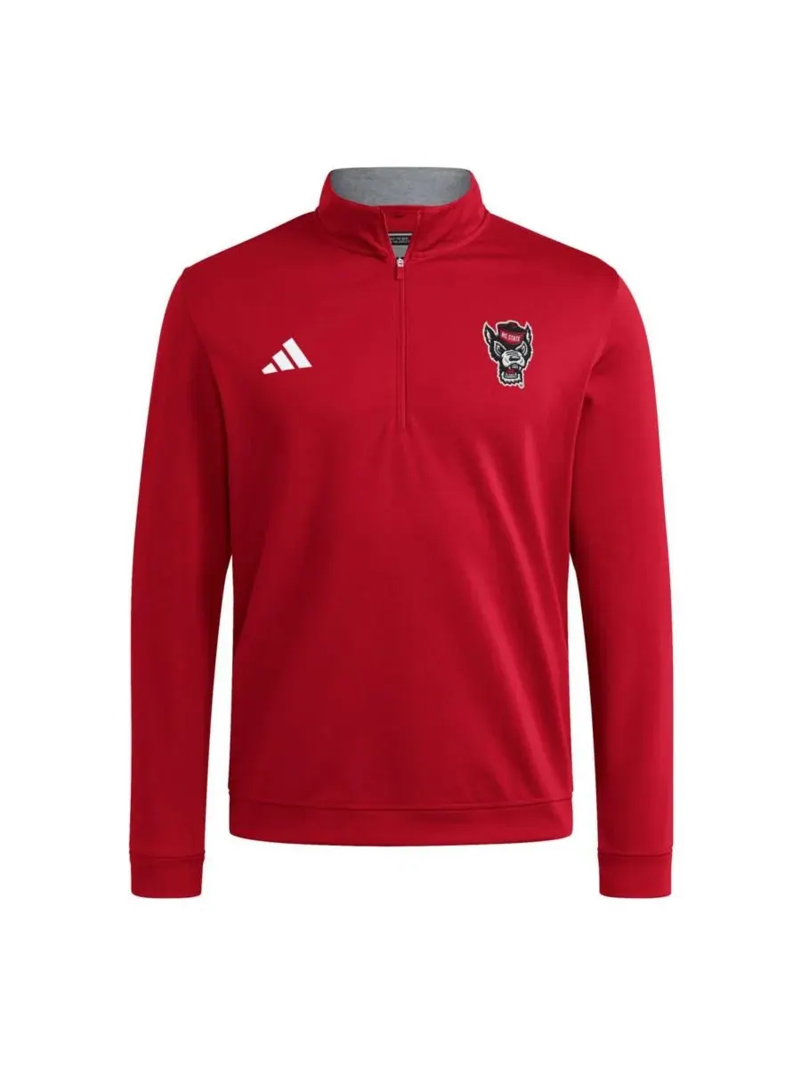 Adidas Мужская красная толстовка-пуловер NC State Wolfpack Elevated Tri-Blend с застежкой-молнией — изображение 2 из 3