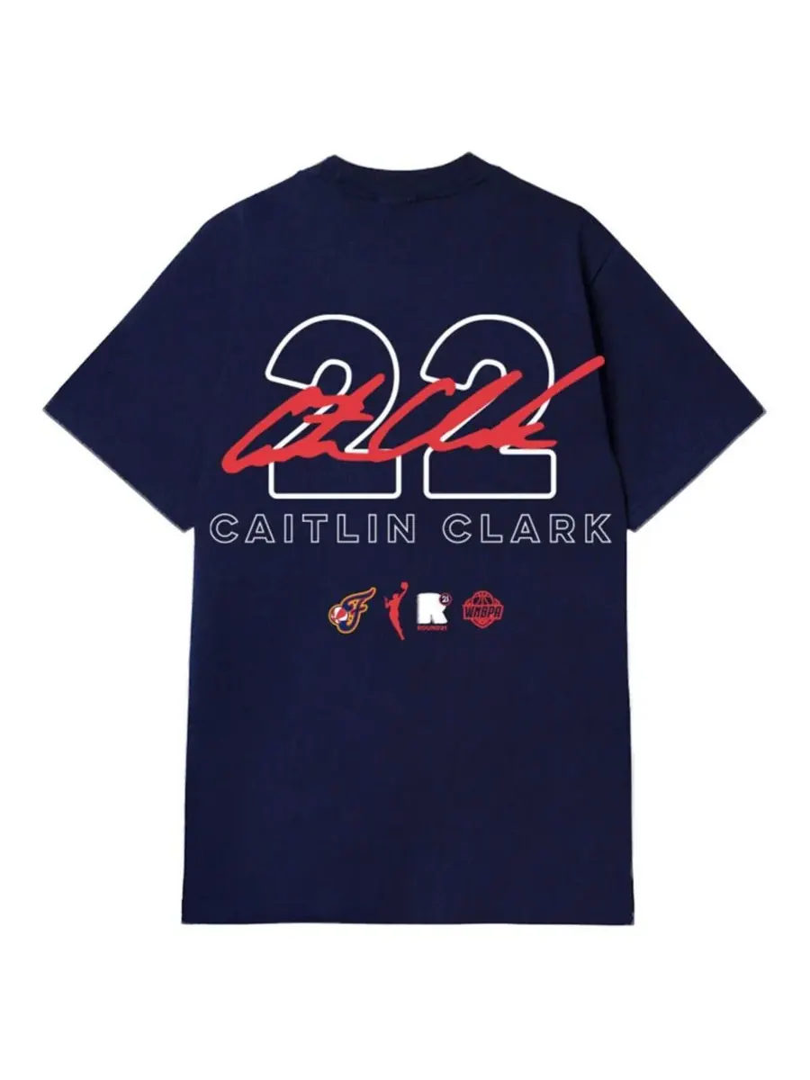 Round21 Мужская и женская футболка Caitlin Clark Navy Indiana Fever 2024 WNBA Rookie of the Year — изображение 2 из 3