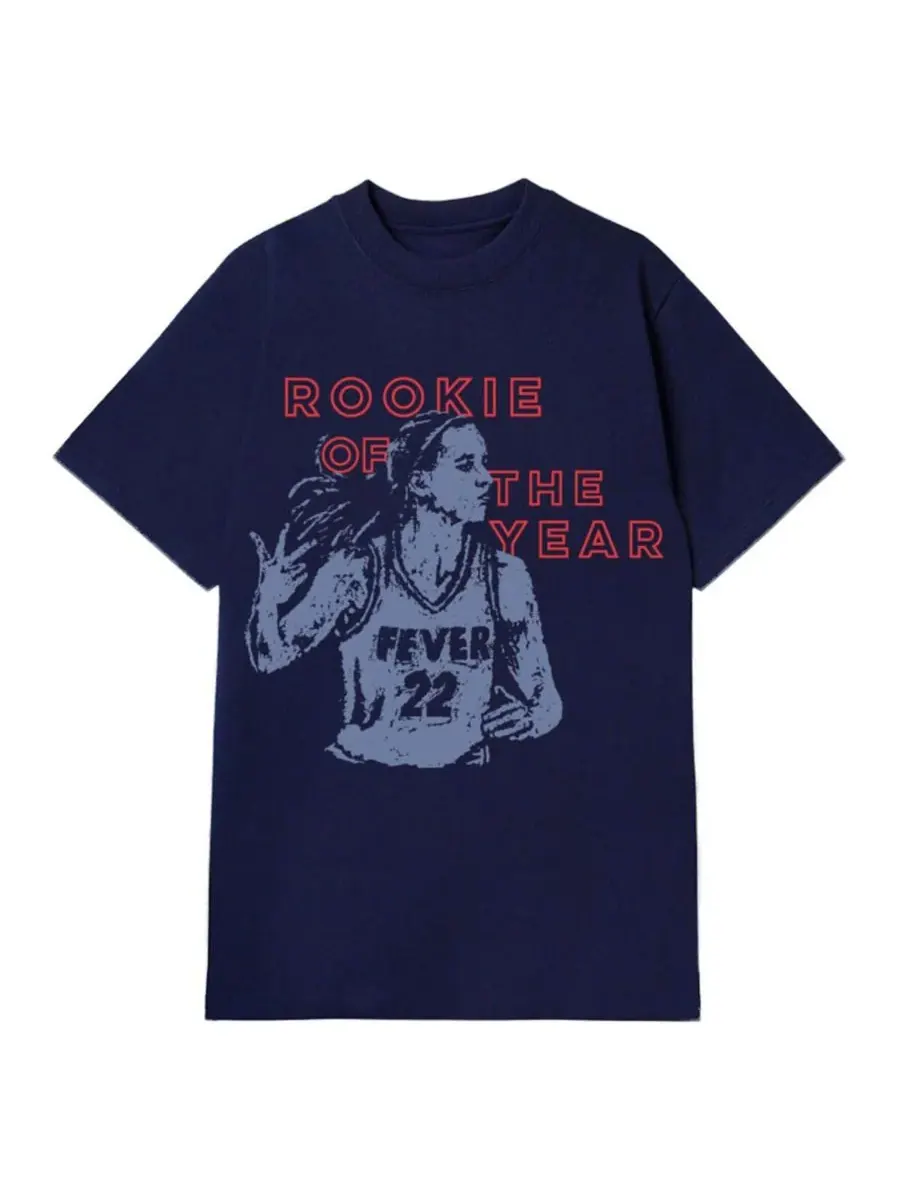 Round21 Мужская и женская футболка Caitlin Clark Navy Indiana Fever 2024 WNBA Rookie of the Year — изображение 3 из 3