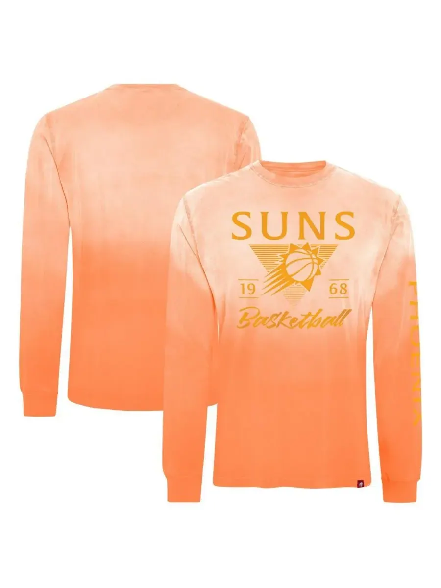 Sportiqe Мужская и женская оранжевая футболка с длинным рукавом Phoenix Suns Mohave Sun-Dipped
