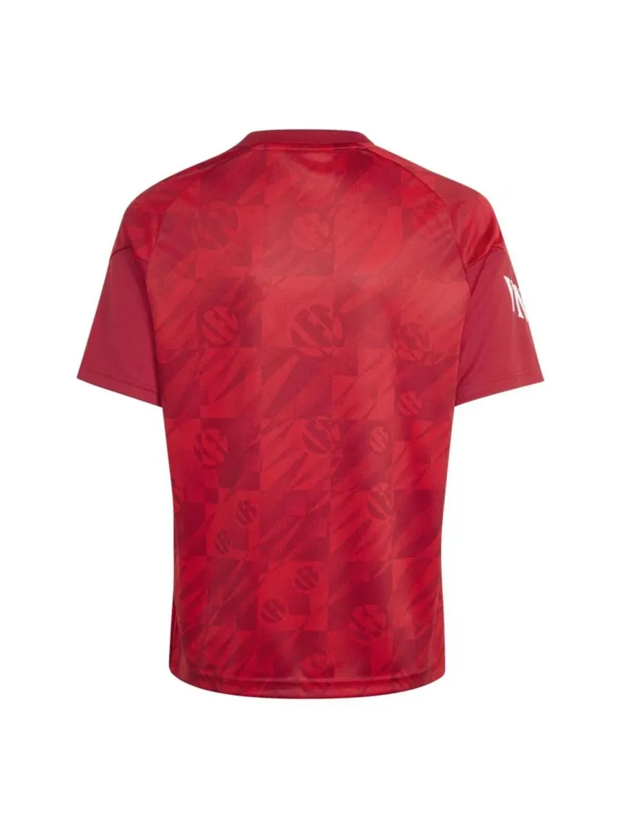 Детская футболка-лонгслив с принтом, модель Liverpool 2026 Home Pre-Match adidas — изображение 3 из 5, красный