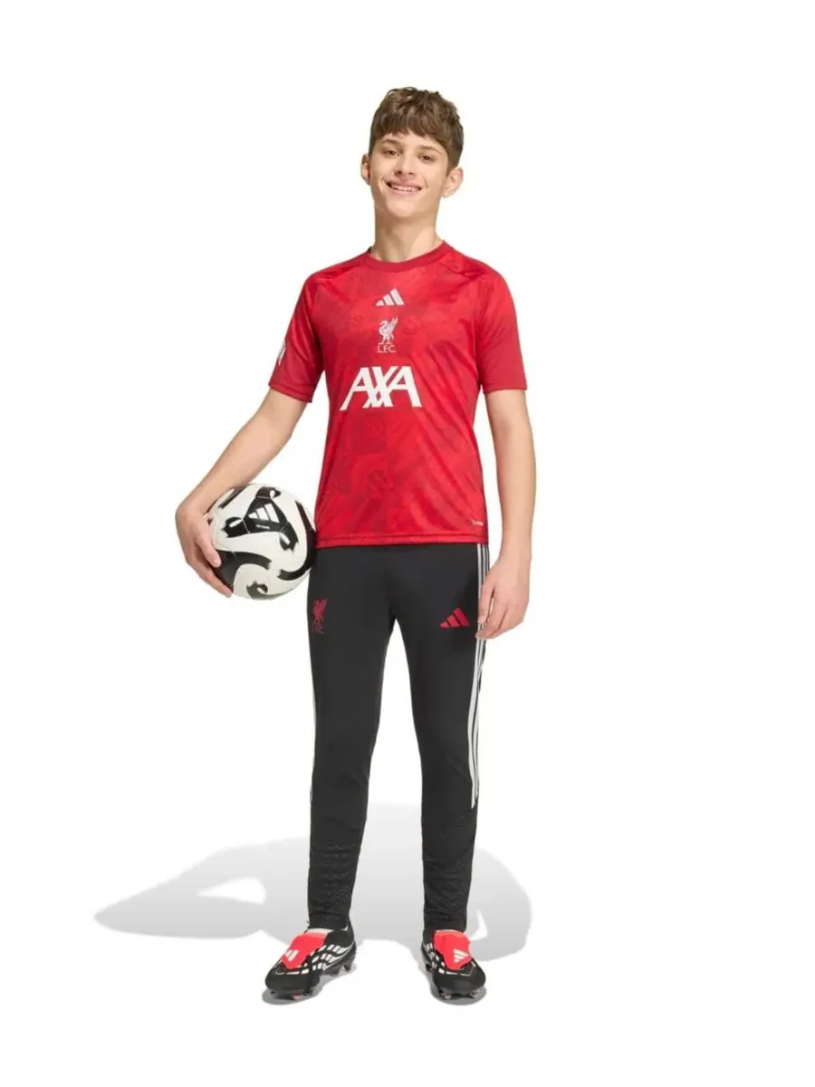 Детская футболка-лонгслив с принтом, модель Liverpool 2026 Home Pre-Match adidas — изображение 5 из 5, красный