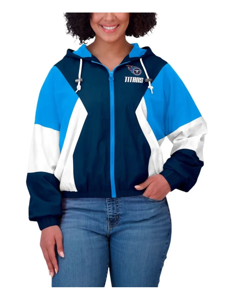 Ветровка на молнии с принтом Houston Oilers WEAR by Erin Andrews — изображение 4 из 5, темно-синий