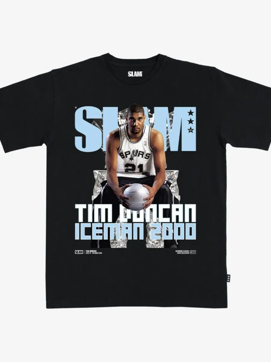 Футболка с принтом Tim Duncan Hardwood Classics Cover Slam — черный