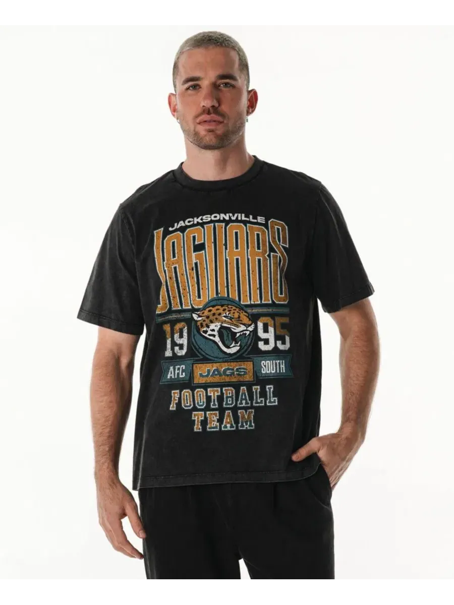 Футболка с принтом Jacksonville Jaguars The Wild Collective — изображение 4 из 4, черный