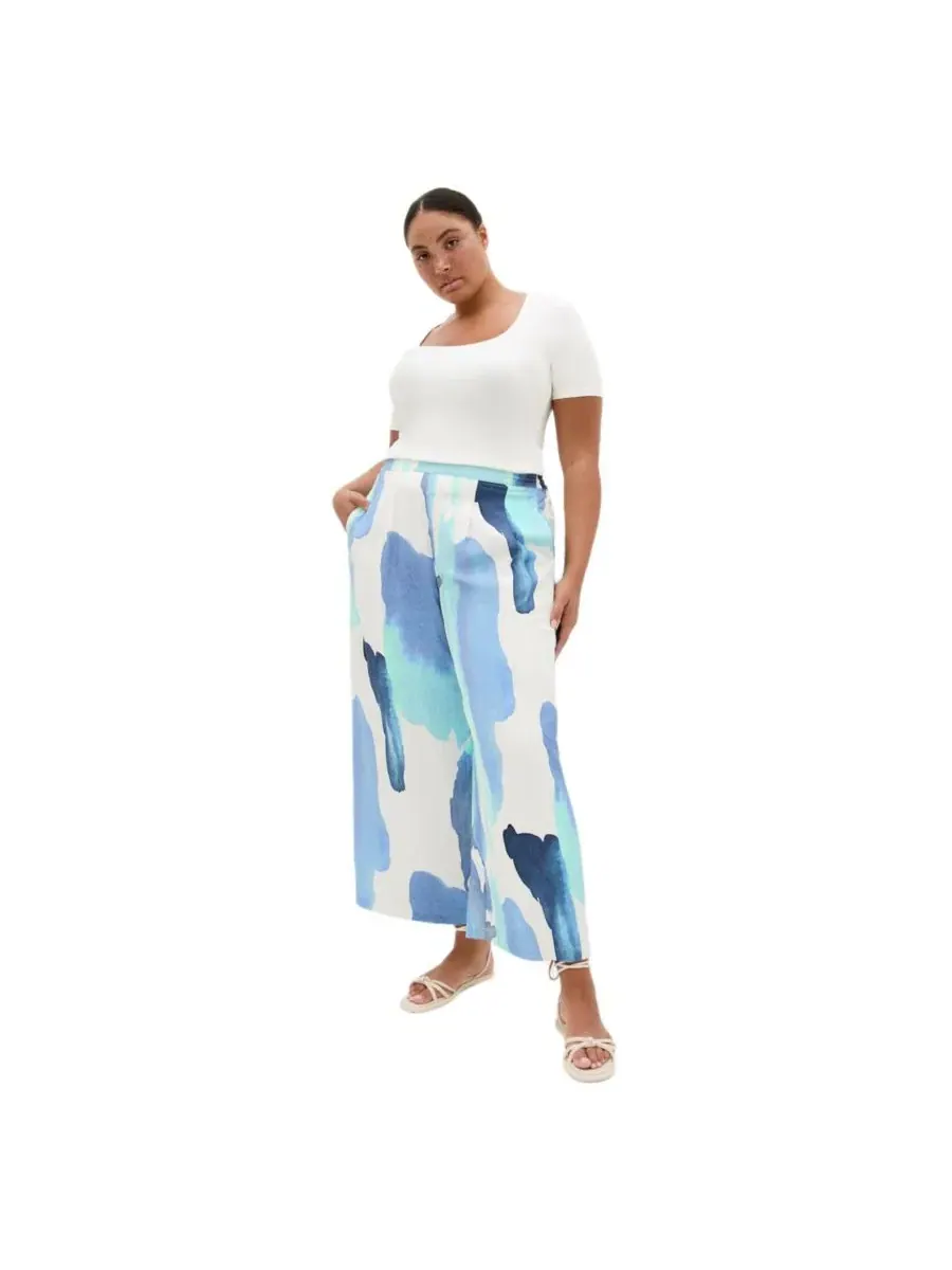 Брюки свободного кроя с принтом Surface Level Print CITY CHIC, Tranquil — изображение 3 из 6
