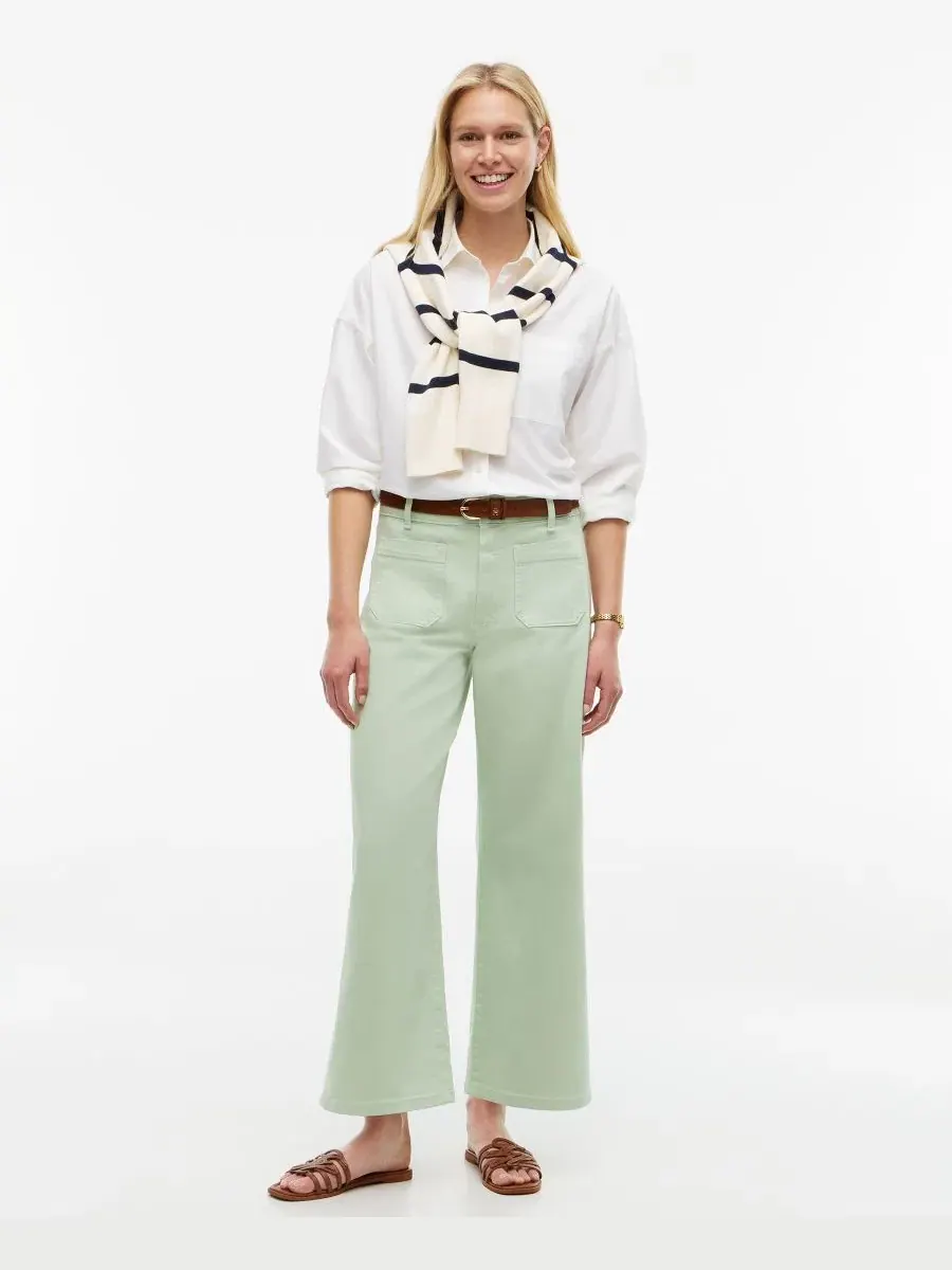 Джинсы с высокой посадкой и широкими штанинами Tommy Hilfiger, Gentle Jade — изображение 2 из 8