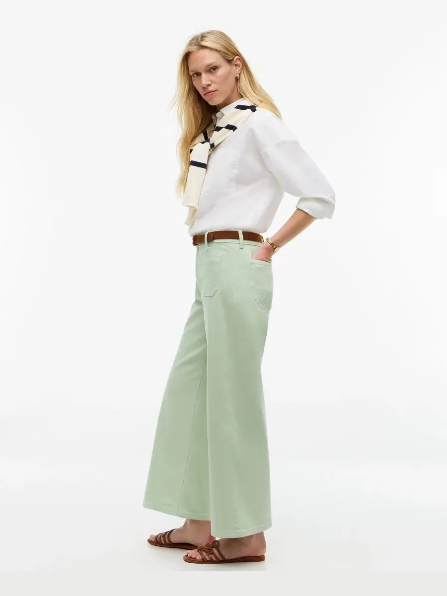 Джинсы с высокой посадкой и широкими штанинами Tommy Hilfiger, Gentle Jade — изображение 3 из 8