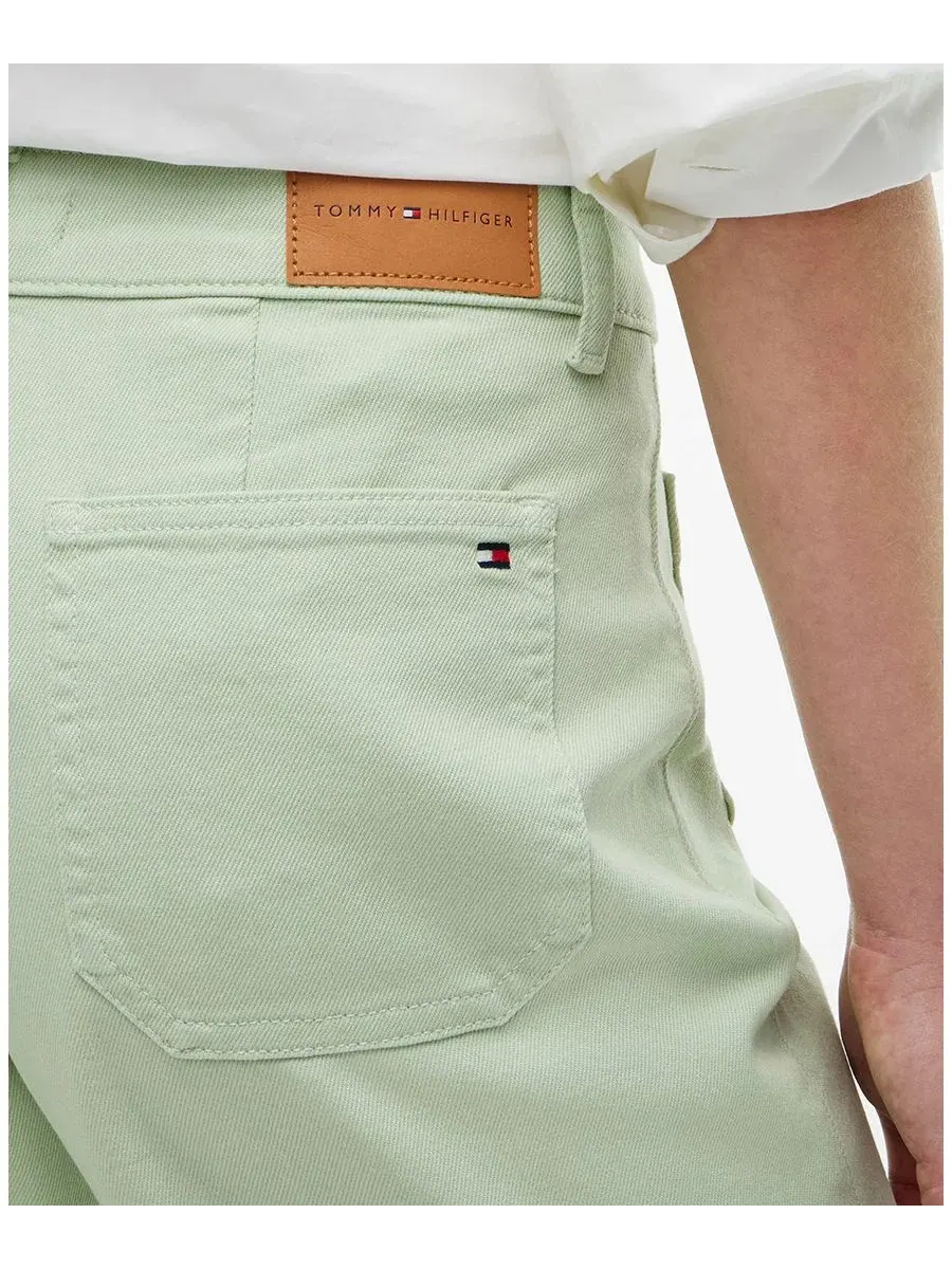 Джинсы с высокой посадкой и широкими штанинами Tommy Hilfiger, Gentle Jade — изображение 4 из 8