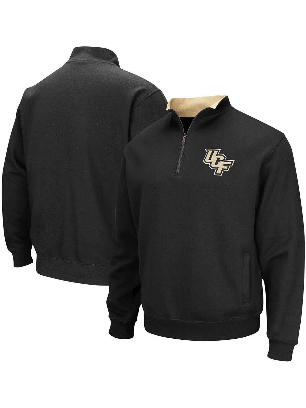 Мужская черная пуловерная куртка ucf knights tortugas logo с молнией на четверть Colosseum