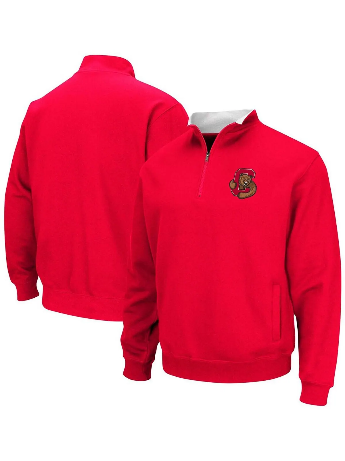 Мужская красная куртка cornell big red tortugas logo с молнией на четверть Colosseum