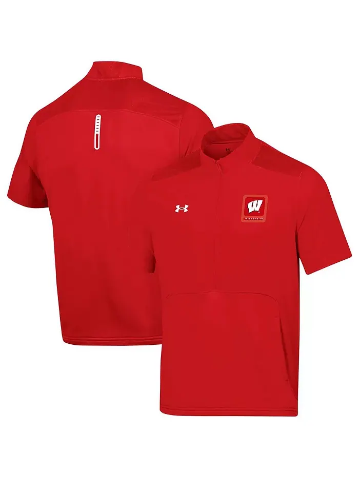 Мужская красная мотивационная полукуртка Wisconsin Badgers Under Armour