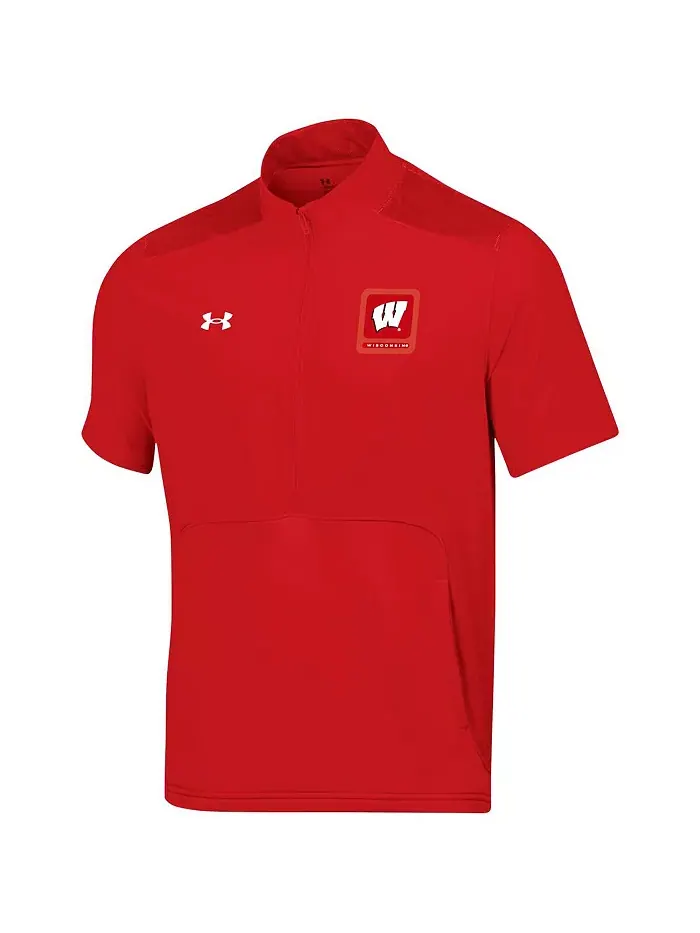 Мужская красная мотивационная полукуртка Wisconsin Badgers Under Armour — изображение 2 из 3