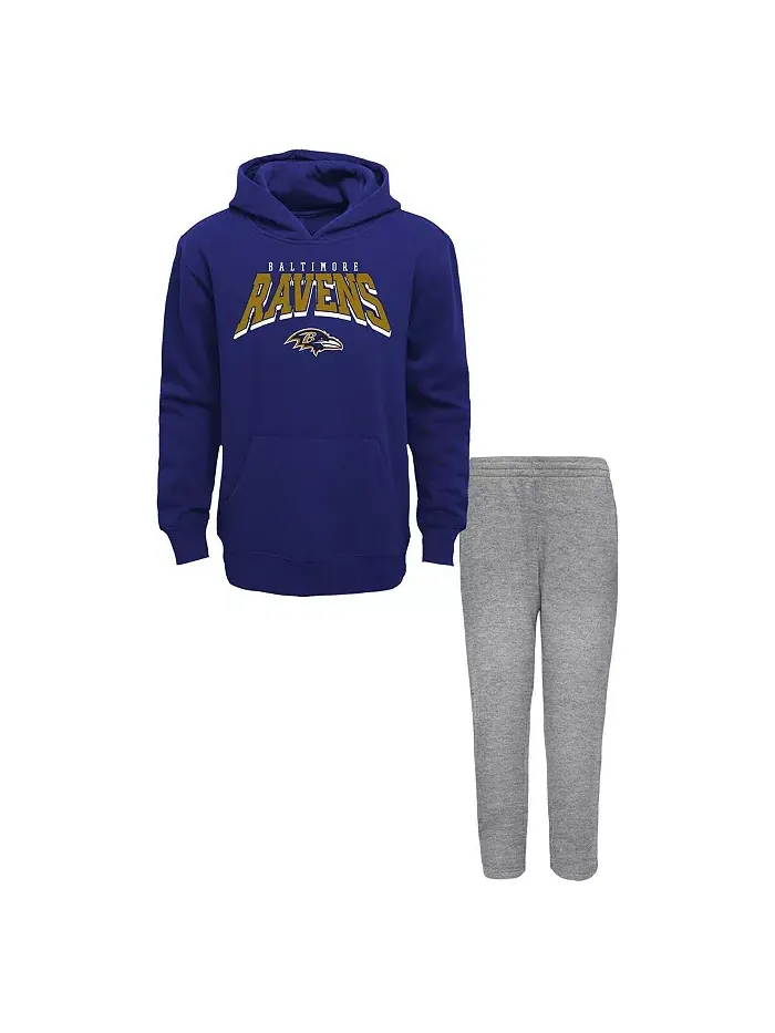 Детский комплект из 2 предметов Baltimore Ravens Dynamic Duo: флисовая толстовка с капюшоном и