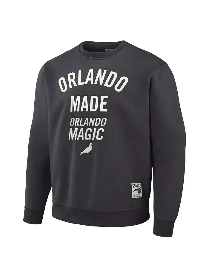 Мужской плюшевый свитшот с капюшоном NBA x Anthracite Orlando Magic Staple — изображение 2 из 3