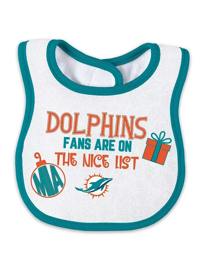 Комплект из двух предметов: нагрудник с принтом Miami Dolphins и застежкой-молнией для мальчиков и — изображение 3 из 3